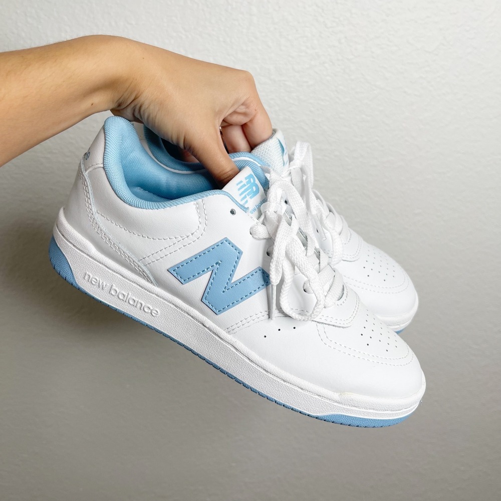New Balance 80 Court Sneakers White Light Blue Womens 7.5 Mens 6